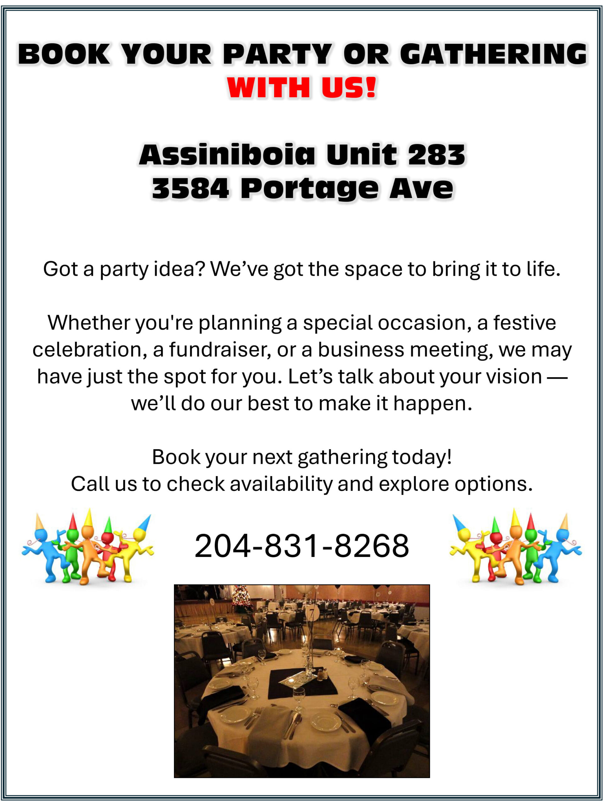 Book Your Party or Gathering With Us